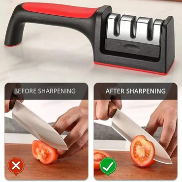 3-Stage Manual Knife Sharpener with Ergonomic Handle