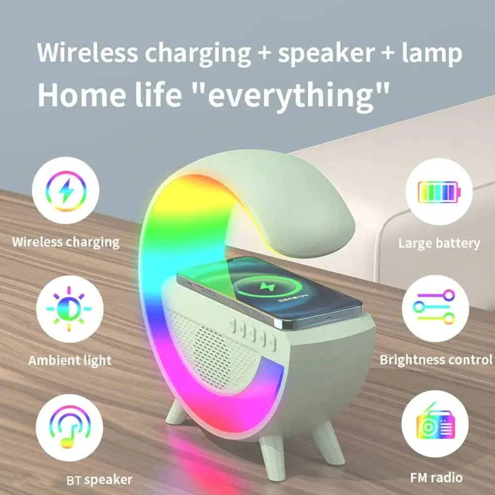 Bluetooth Lamp Speaker with Wireless Charger