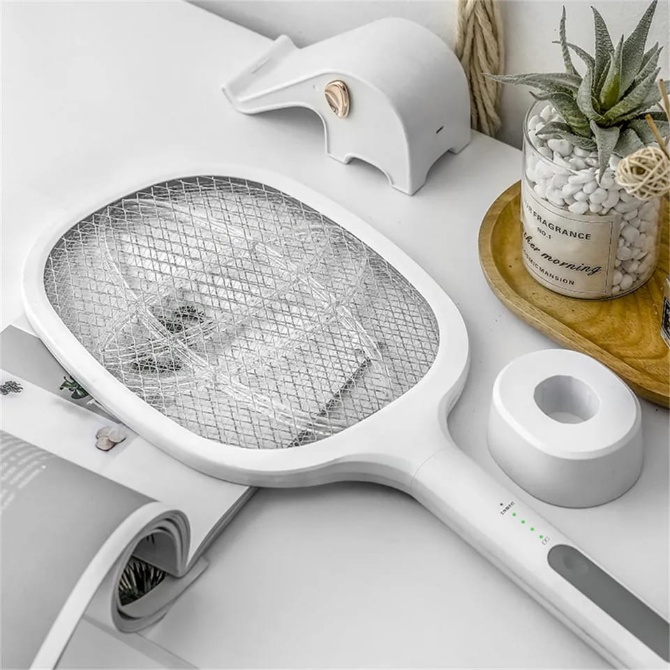 Rechargeable 2-in-1 Electric Mosquito Swatter with Stand
