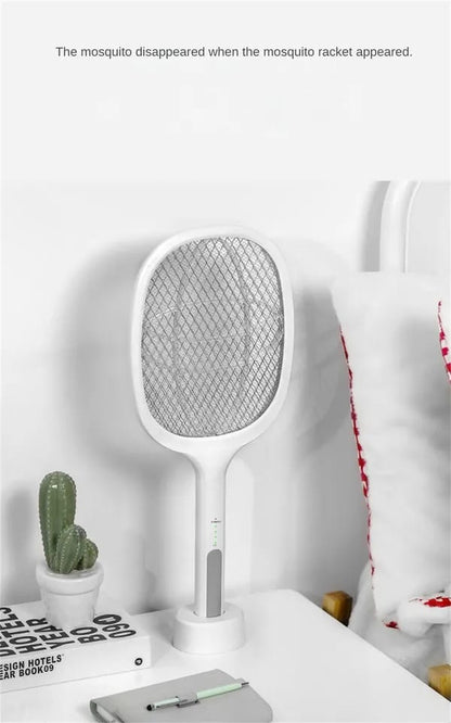 Rechargeable 2-in-1 Electric Mosquito Swatter with Stand