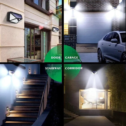 100 LED Solar Motion Sensor Wall Light