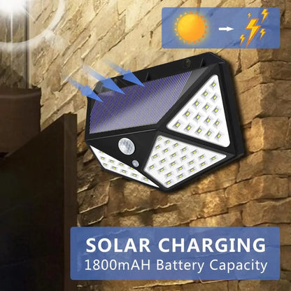 100 LED Solar Motion Sensor Wall Light